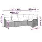 vidaXL Salon de jardin avec coussins 5 pcs Résine tressée marron