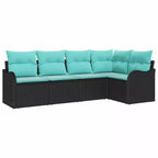 vidaXL Salon de jardin avec coussins 5 pcs Résine tressée marron