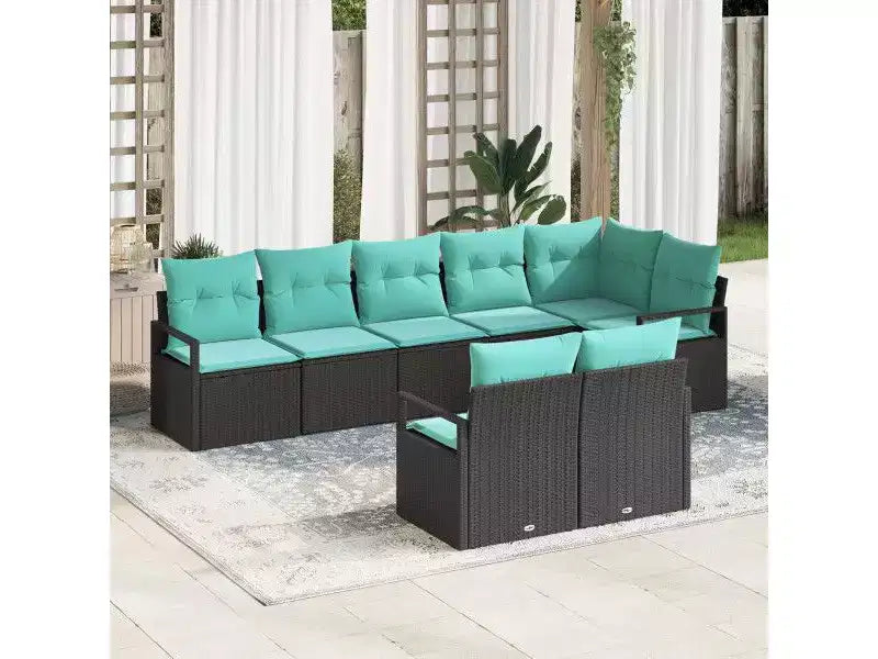 vidaXL Salon de jardin 8 pcs Marron résine tressée