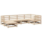 vidaXL Patio Sofa Set Modular Sofas and Footstool 6 Piece Solid Wood Pine