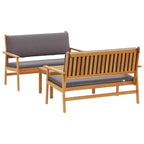 vidaXL Salon de jardin 4 pcs Marron 75 x 45 x 38cm Bois d'acacia massif