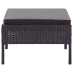 vidaXL Salon de jardin 3 pièces modulable avec table basse en rotin