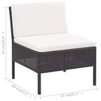 vidaXL Salon de jardin 3 pièces modulable avec table basse en rotin