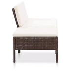 vidaXL Salon de jardin 3 pièces modulable avec table basse en rotin