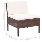 vidaXL Salon de jardin 3 pièces modulable avec table basse en rotin