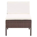 vidaXL Salon de jardin 3 pièces modulable avec table basse en rotin