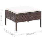 vidaXL Salon de jardin 3 pièces modulable avec table basse en rotin