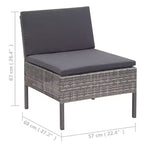 vidaXL Salon de jardin 3 pièces modulable avec table basse en rotin