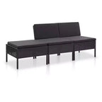 vidaXL Salon de jardin 3 pièces modulable avec table basse en rotin
