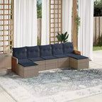 vidaXL Salon de jardin en rotin PE, acier poudré, 7 pièces