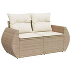 vidaXL Salon de jardin 11 pièces avec coussins en résine tressée beige
