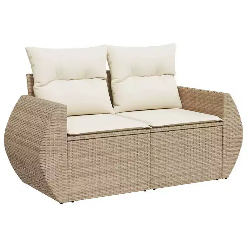 vidaXL Salon de jardin 11 pièces avec coussins en résine tressée beige