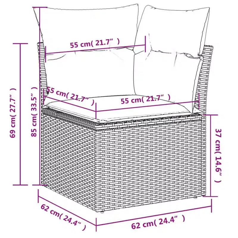 vidaXL Salon de jardin 11 pièces avec coussins en résine tressée beige