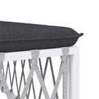 vidaXL Salon de jardin 6 pièces avec coussins en acier blanc