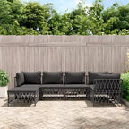 vidaXL Salon de jardin 6 pièces avec coussins en acier blanc
