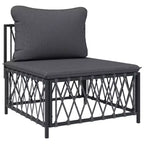 vidaXL Salon de jardin 6 pièces avec coussins en acier blanc