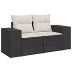 vidaXL Salon de jardin 11 pcs avec coussins résine tressée, Salon d'extérieur modulable, Table incluse