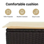 vidaXL Salon de jardin 11 pcs avec coussins résine tressée, Salon d'extérieur modulable, Table incluse