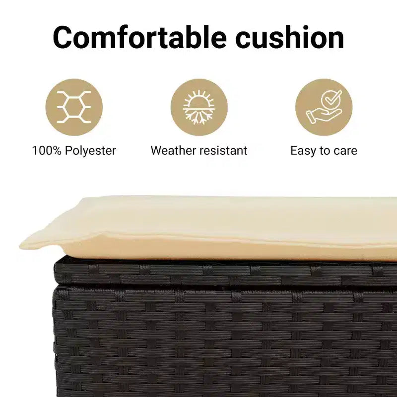 vidaXL Salon de jardin 11 pcs avec coussins résine tressée, Salon d'extérieur modulable, Table incluse