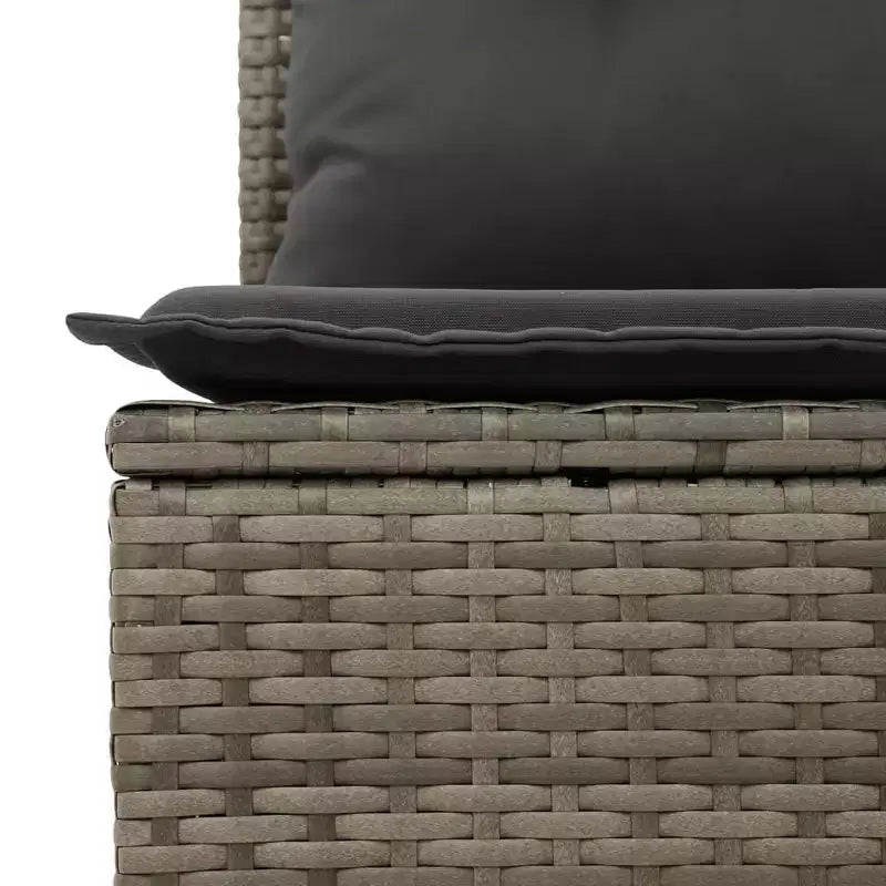 vidaXL Salon de jardin 11 pcs avec coussins résine tressée, Salon d'extérieur modulable, Table incluse