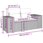 vidaXL Salon de jardin avec coussins 8 pièces en résine tressée