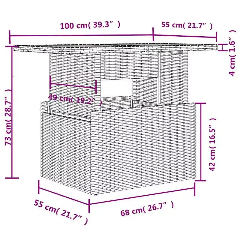 vidaXL Salon de jardin avec coussins et table d'extérieur 9 pièces en résine tressée