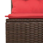 vidaXL Salon de jardin avec coussins, table et canapés 9 pièces en résine tressée