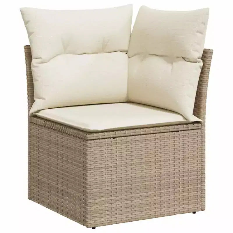vidaXL Ensemble de canapés de jardin 7 pièces avec coussins, sectionnel d'extérieur en résine tressée, modulable, table ajustable