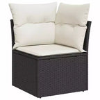 vidaXL Ensemble de canapés de jardin 7 pièces avec coussins, sectionnel d'extérieur en résine tressée, modulable, table ajustable