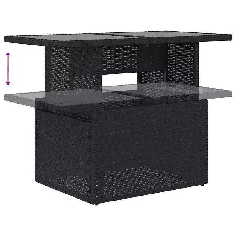 vidaXL Ensemble de canapés de jardin 7 pièces avec coussins, sectionnel d'extérieur en résine tressée, modulable, table ajustable