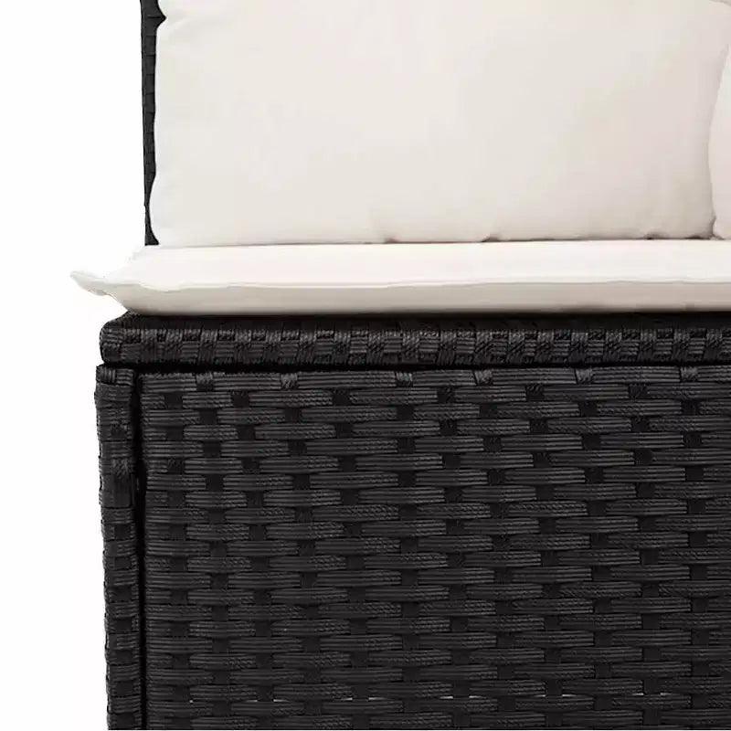vidaXL Ensemble de canapés de jardin 7 pièces avec coussins, sectionnel d'extérieur en résine tressée, modulable, table ajustable