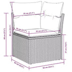 vidaXL Ensemble de canapés de jardin 7 pièces avec coussins, sectionnel d'extérieur en résine tressée, modulable, table ajustable