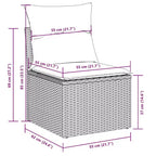 vidaXL Ensemble de canapés de jardin 7 pièces avec coussins, sectionnel d'extérieur en résine tressée, modulable, table ajustable
