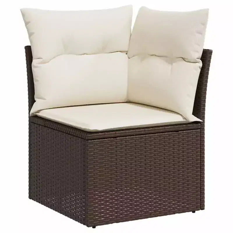 vidaXL Ensemble de canapés de jardin 7 pièces avec coussins, sectionnel d'extérieur en résine tressée, modulable, table ajustable