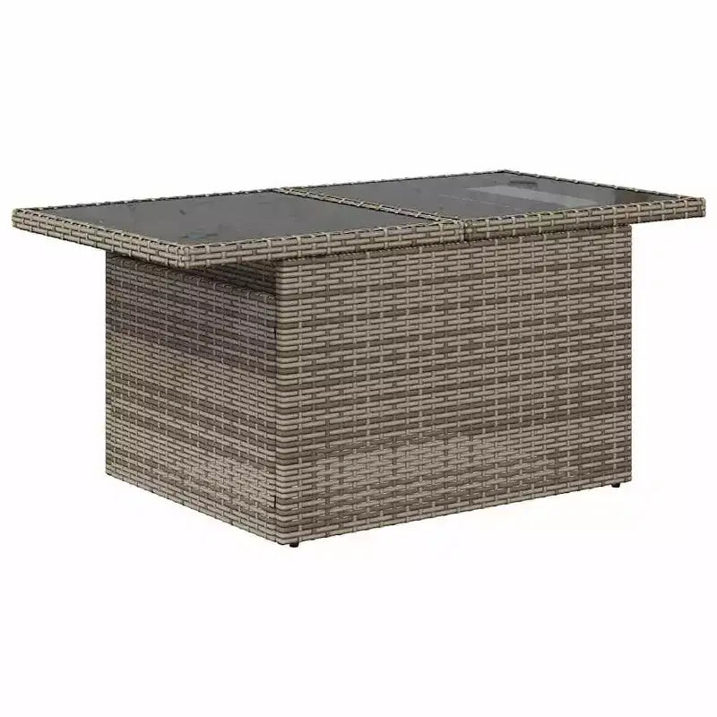 vidaXL Ensemble de canapés de jardin 7 pièces avec coussins, sectionnel d'extérieur en résine tressée, modulable, table ajustable
