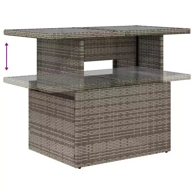 vidaXL Ensemble de canapés de jardin 7 pièces avec coussins, sectionnel d'extérieur en résine tressée, modulable, table ajustable