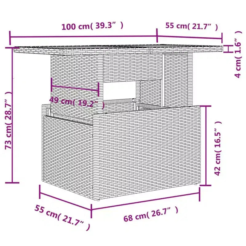 vidaXL Ensemble de canapés de jardin 7 pièces avec coussins, sectionnel d'extérieur en résine tressée, modulable, table ajustable