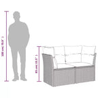 vidaXL Ensemble de canapés de jardin 7 pièces avec coussins, sectionnel d'extérieur en résine tressée, modulable, table ajustable