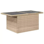 vidaXL Ensemble de canapés de jardin 7 pièces avec coussins, sectionnel d'extérieur en résine tressée, modulable, table ajustable