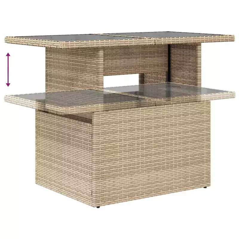 vidaXL Ensemble de canapés de jardin 7 pièces avec coussins, sectionnel d'extérieur en résine tressée, modulable, table ajustable