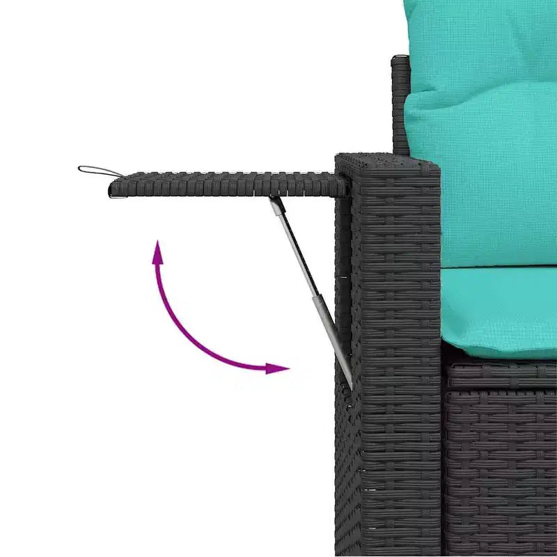 vidaXL Salon de jardin 9 pcs avec coussins résine tressée noir