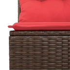 vidaXL Salon de jardin 11 pcs avec coussins résine tressée marron