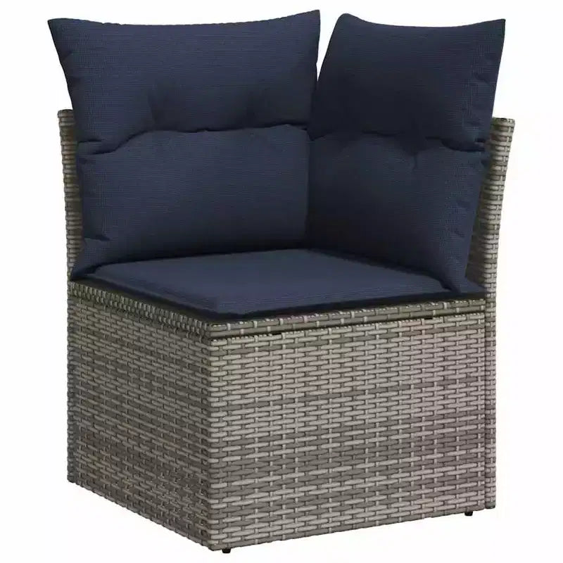 vidaXL Salon de jardin 11 pcs avec coussins résine tressée marron