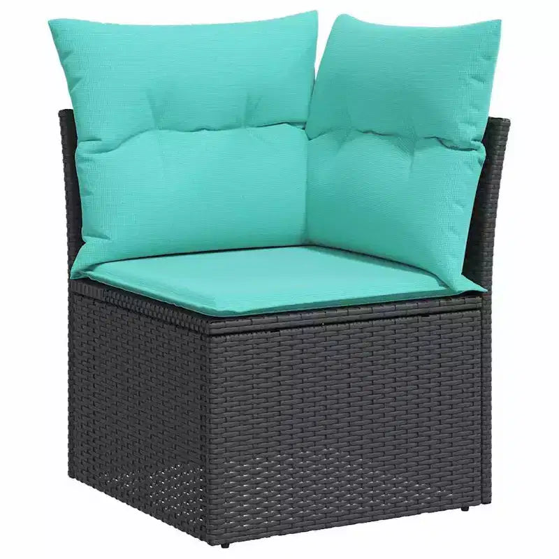 vidaXL Salon de jardin 11 pcs avec coussins résine tressée marron