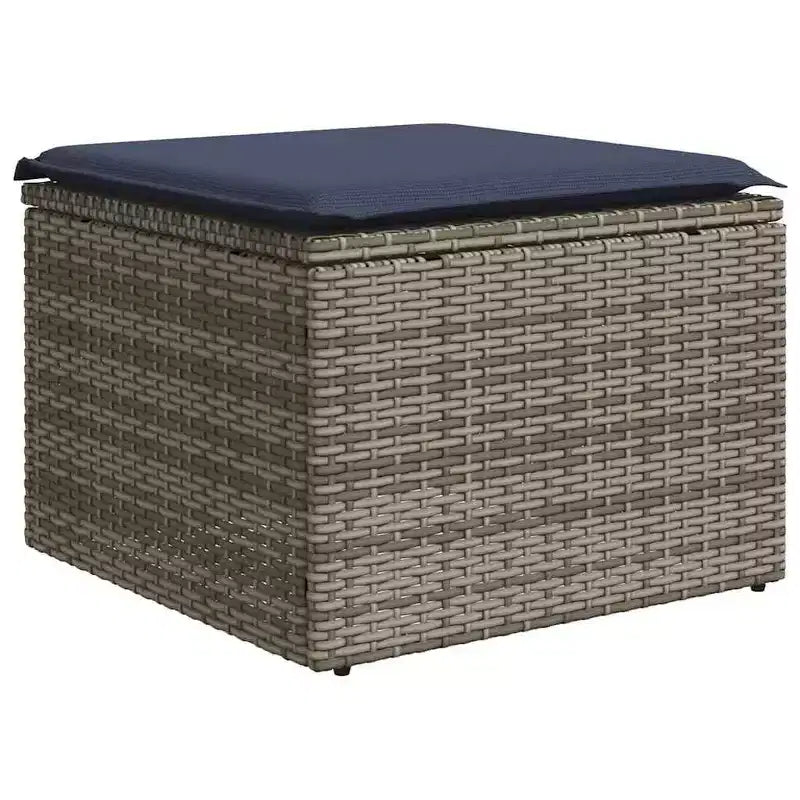 vidaXL Ensemble de canapés de jardin 9 pièces avec coussins résine tressée gris (États-Unis seulement)