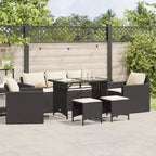 vidaXL Salon de jardin avec coussins, table et canapés modulables, 6 pièces en résine tressée