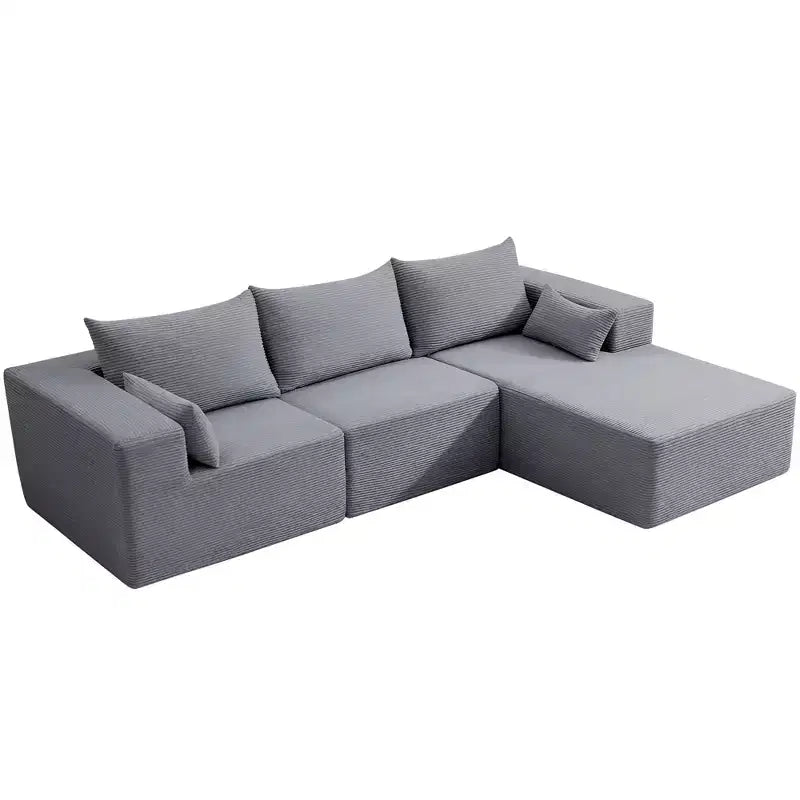 Hyleory Canapé Modulaire d'Angle en L avec Méridienne, Emballage Compressé