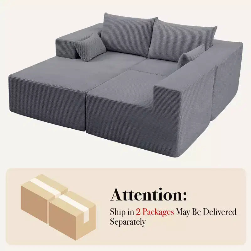 Hyleory Canapé Modulaire d'Angle en L avec Méridienne, Emballage Compressé