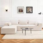 Hyleory Modern L-Shaped Modular Sectional Sofa Set with Chaise, Compressed Packaging