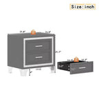 Ensembles 3 pièces Whisen, lit plateforme rembourré taille Queen et deux tables de chevet